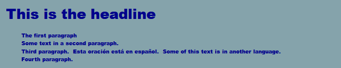 How our HTML appears in a browser.