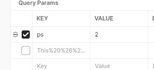 Figure 8 - the handle used to reorder the query parameters.
