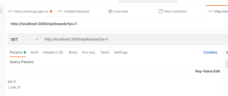 Figure 9 - editing query parameters.