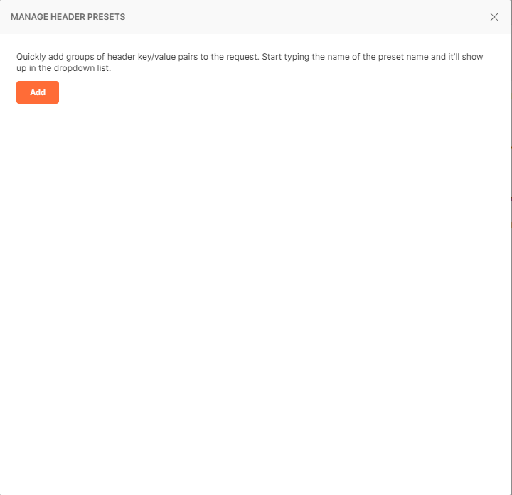 Figure 15 - The Manage Presets dialog.