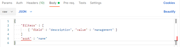 Figure 21 - The text area containing the JSON data.