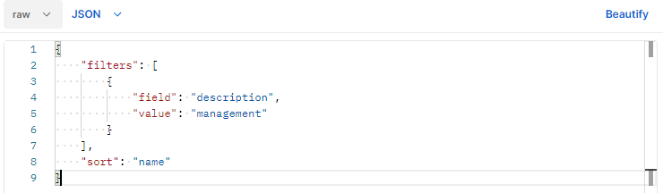Figure 24 - The beautified and correct JSON.