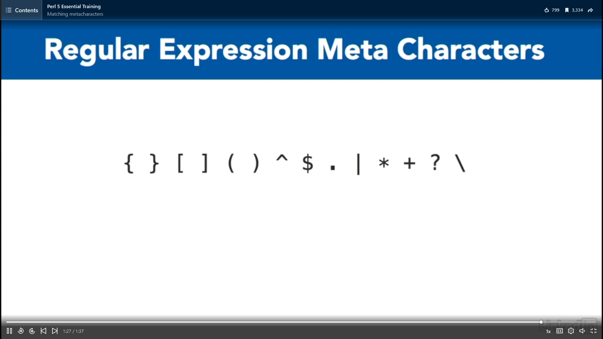 Regular expression meta characters