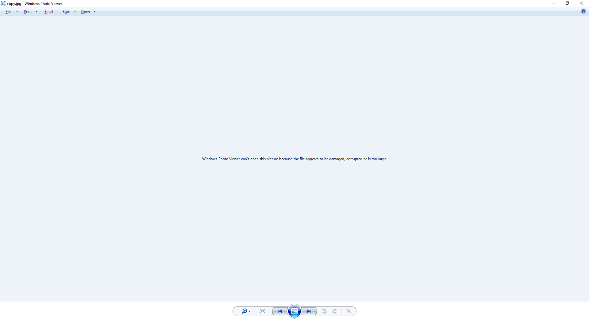 Trying to view the copied file