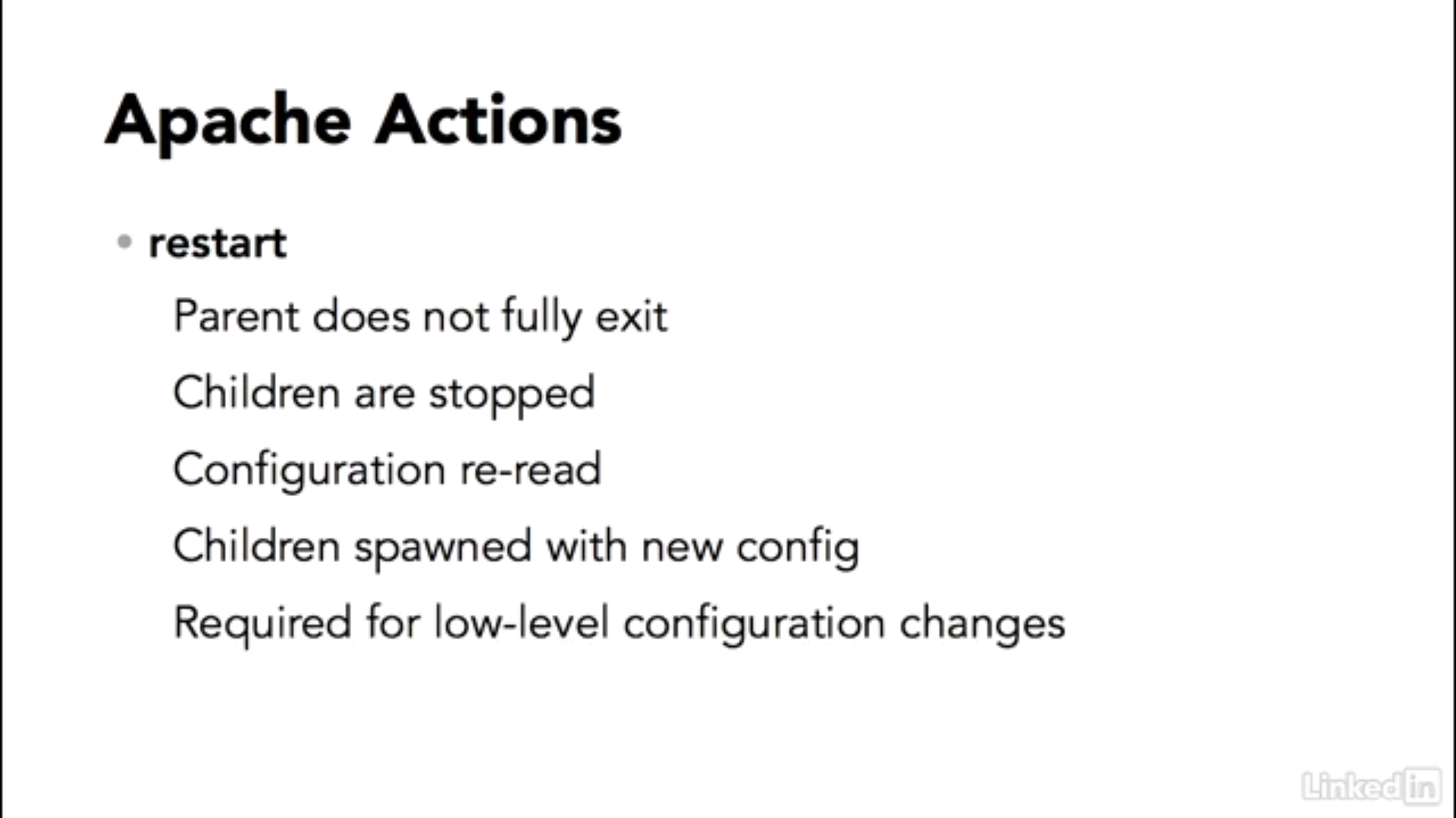 Apache Actions - restart
