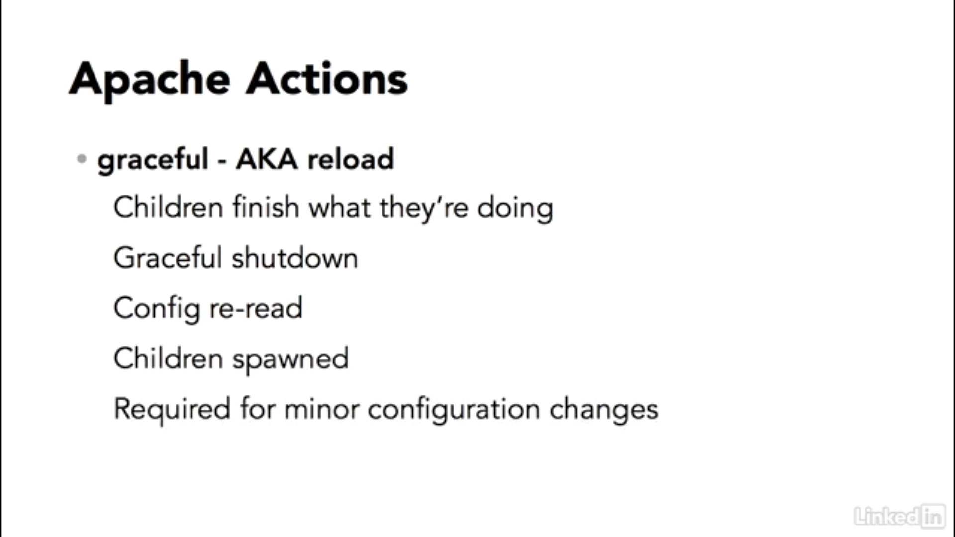Apache Actions - graceful - AKA reload