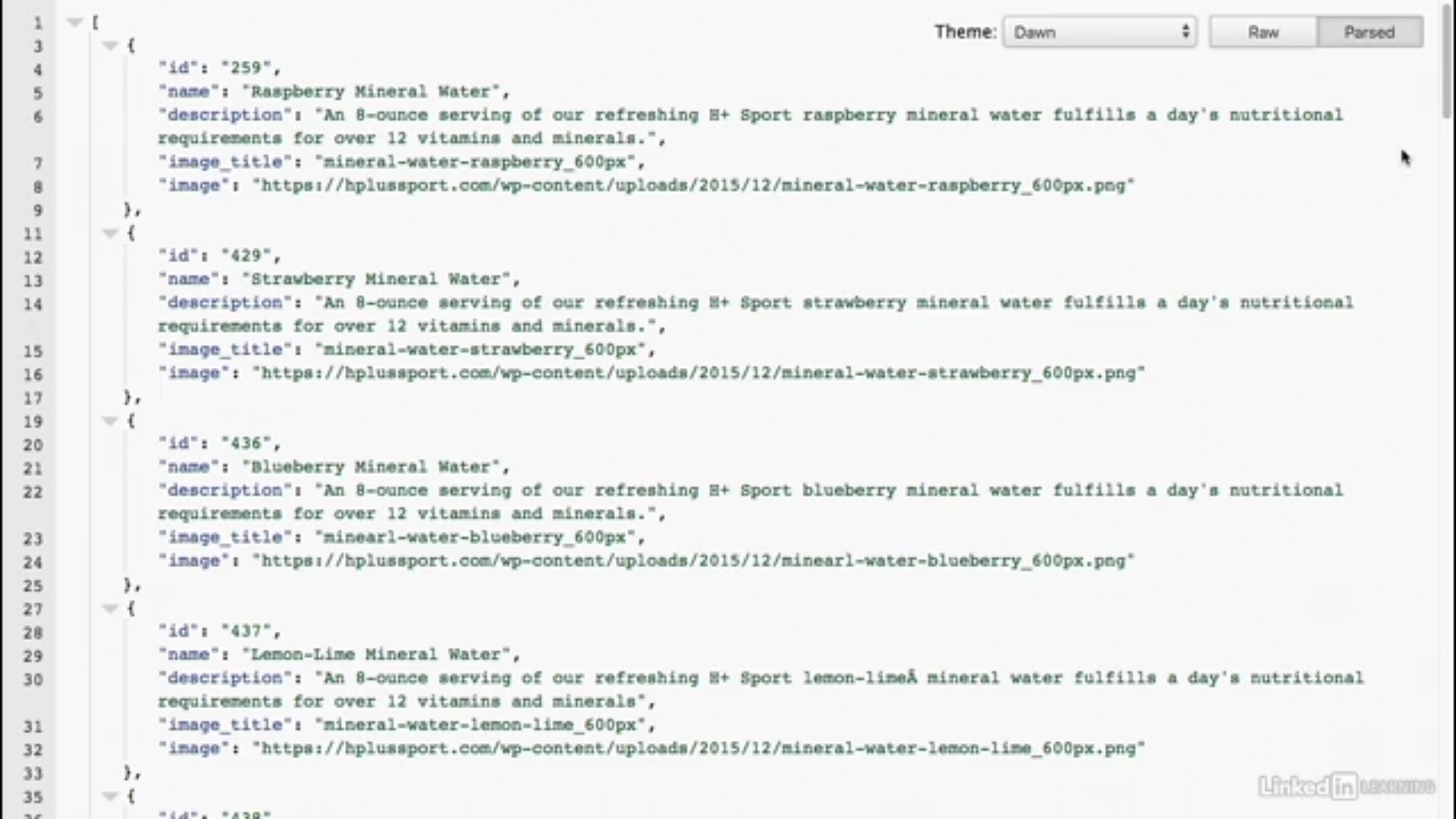 Some sample JSON data