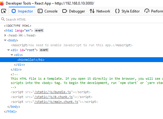 Figure 20 - using the developer tools to inspect the header again, this time with the <h1> element created inside a <div> element
