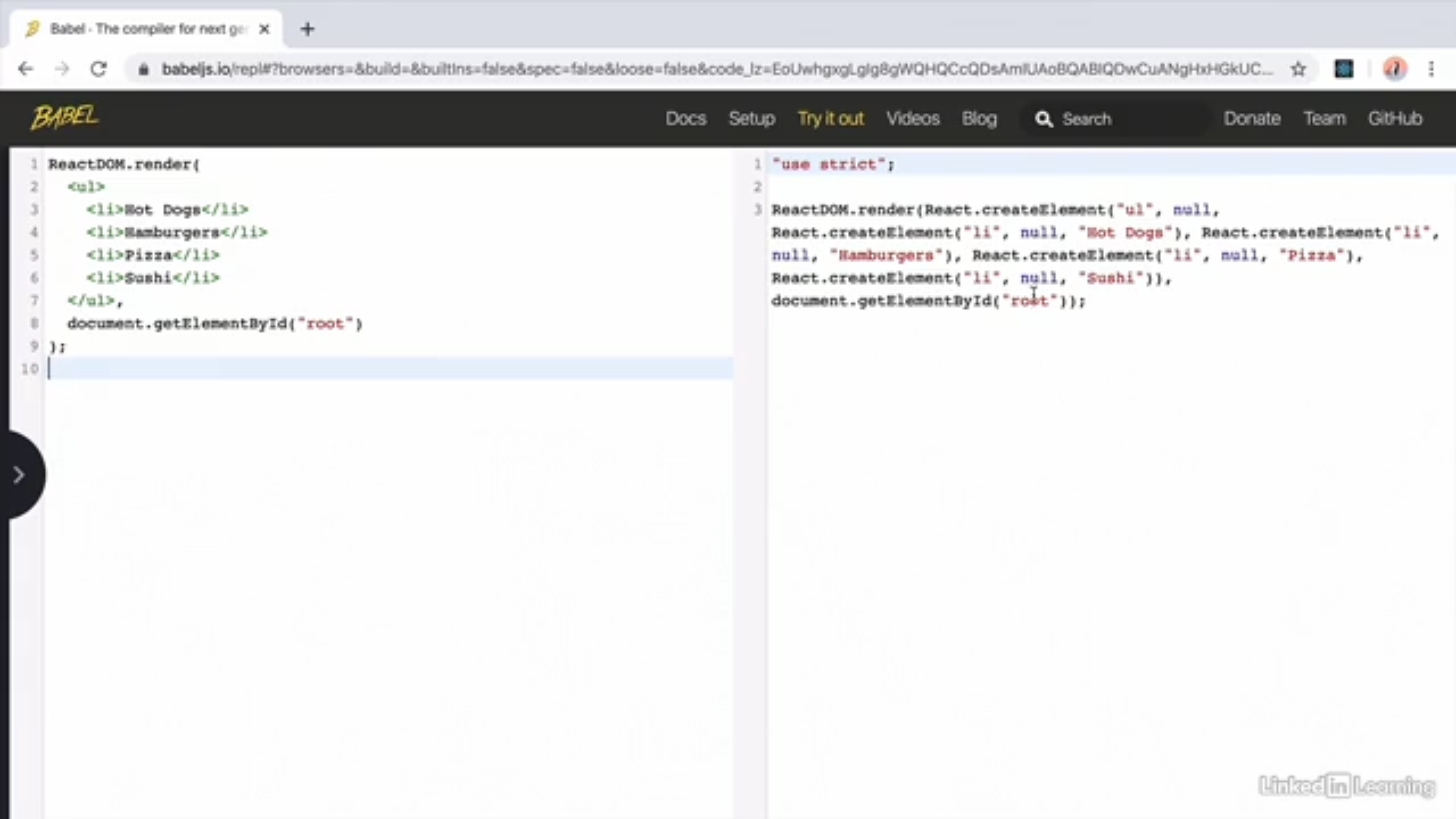 Figure 20 - using the developer tools to inspect the header again, this time with the <h1> element created inside a <div> element