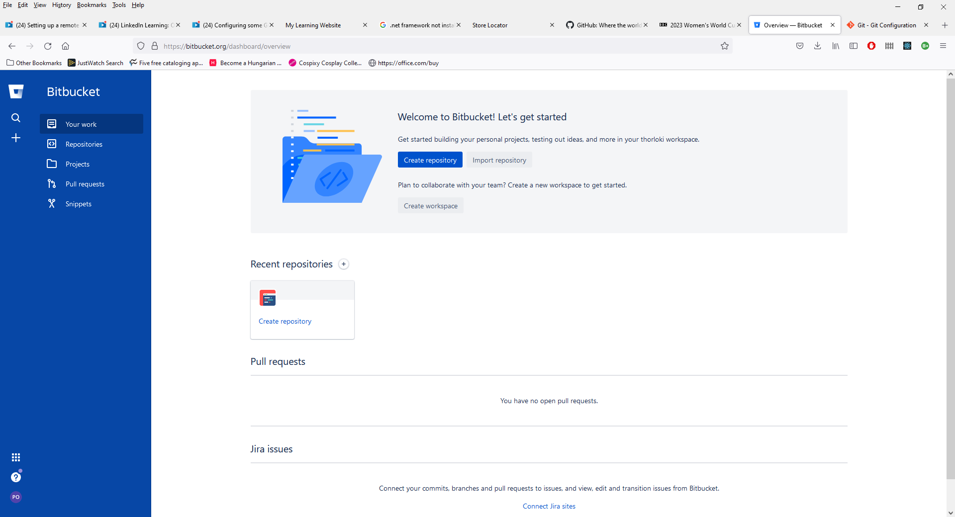 The Bit Bucket startup page