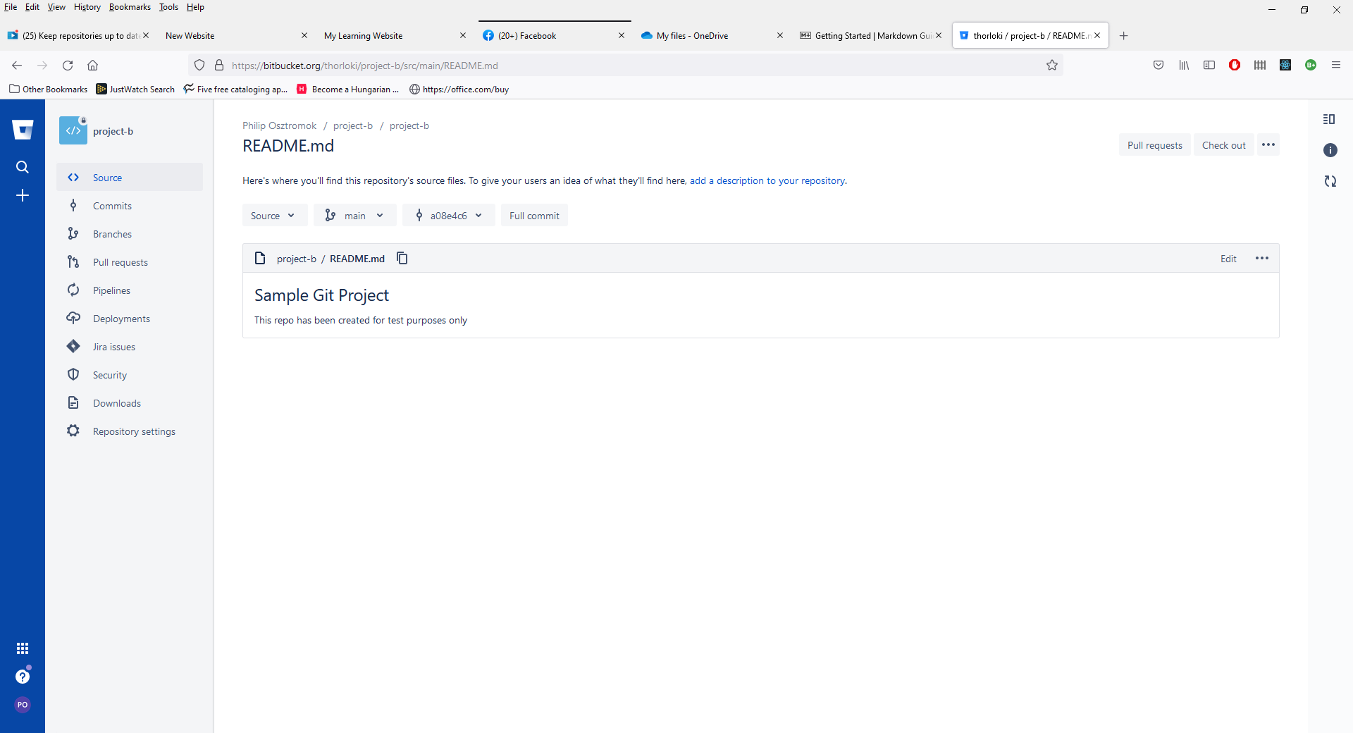 Editing a file in BitBucket