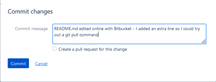 Committing a file in BitBucket
